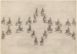 أربعة وعشرون كافالييرز في شكل بيضاوي ، 1652. بواسطة ستيفانو ديلا بيلا