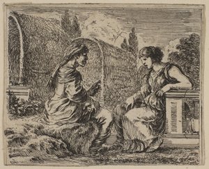 Vertumnus و Pomona ، من Game of Mythology Jeu de la Mythologie ، 1644. بواسطة ستيفانو ديلا بيلا