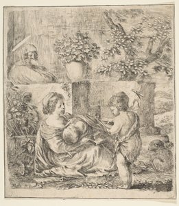 العذراء والطفل مع القديس يوحنا المعمدان وسانت اليزابيث ، كاليفورنيا. 1641. بواسطة ستيفانو ديلا بيلا