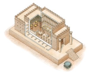 هيكل سليمان، القدس، حوالي عام 900 -587 (حبر وألوان مائية) بواسطة ستيفن كونلين