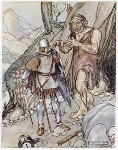 رسم توضيحي لـ Siegfried the Dragon-Slayer (لون ليثو) بواسطة ستيفن ريد
