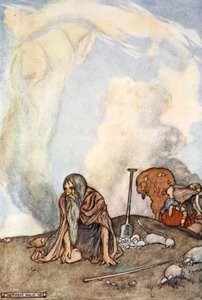 "الجواد الأبيض قد اختفى عن أعينهم مثل إكليل من الضباب" ، عام 1910.