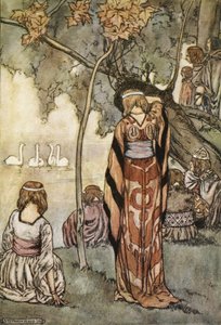لقد صنعوا معسكرًا وغنى لهم البجع ، رسمًا توضيحيًا من `` The High Deeds of Finn ، وغيرها من الروايات البردية في أيرلندا القديمة 