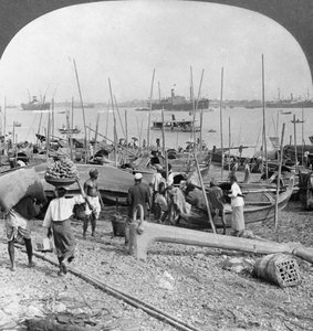 ميناء رانغون على نهر إيراوادي ، بورما ، 1908