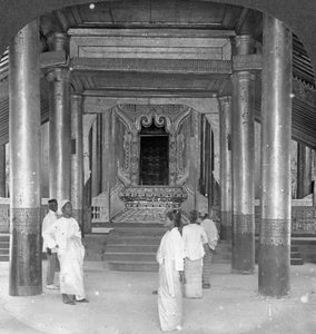 عرش الأسد ، القصر الملكي ، ماندالاي ، بورما ، 1908