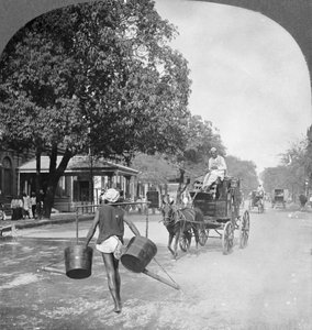 سقي شوارع رانغون ، بورما ، 1908 بواسطة شركة السفر ستيريو