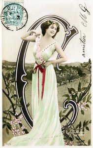 C: بيانكا توليدو ، فنانة ومغنية وراقصة سفيلية من la Belle Epoque - Casino de Paris و Folies Bergere و Jardin de Paris - الأبجدية في بطاقة بريدية