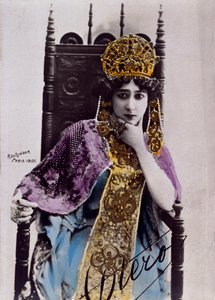 صورة لكارولين (لا بيل) أوتيرو (1868-1965) ، بطاقة بريدية عليها توقيع