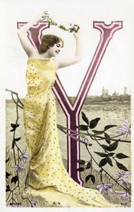 Y: بيانكا توليدو ، فنانة ، مغنية وراقصة سفيلية من Belle Epoque - Casino de Paris ، Folies Bergere - الأبجدية في بطاقة بريدية