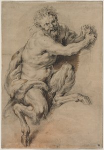 فاون يمسك عنقود عنب بواسطة Studio of Peter Paul Rubens