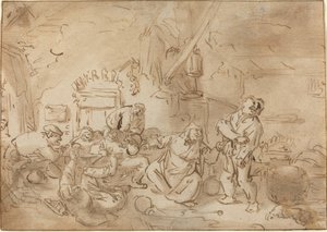 شجار في نزل بواسطة أسلوب Adriaen van Ostade