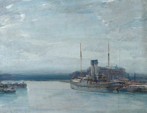 الشفق ، حوالي عام 1910 (زيت على لوح) بواسطة سندرلاند رولينسون