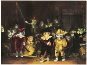 رسم توضيحي من معرض القطط للفن الغربي (نشر عام 1994) بواسطة سوزان هربرت