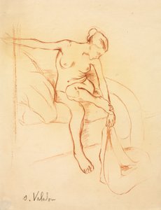 امرأة عارية تجلس على السرير بواسطة Suzanne Valadon