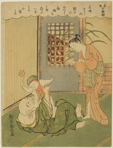 Hotei ، من مسلسل "Seven Gods of Good Luck in Modern Life (Tosei Shichi-fukujin)" بواسطة سوزوكي هارونوبو