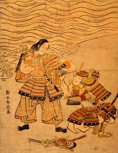 Kumagai Naozane و Taira no Atsumori ، حلقة من الحرب بين Taira و Minamoto بواسطة سوزوكي هارونوبو