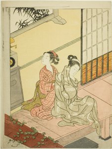 جرس الساعة المسائي (Tokei no bansho) ، من سلسلة "Eight Views of the Parlor (Zashiki hakkei)" بواسطة سوزوكي هارونوبو