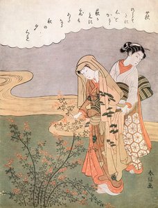 شابة وخادمة ، c1745-1770. بواسطة سوزوكي هارونوبو