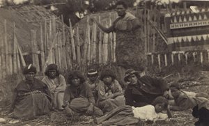 في Pawhakiro Pa ، خليج هوكس ، نيوزيلندا ، c.1865 (طبعة زلال) بواسطة سوان وريجليزورث