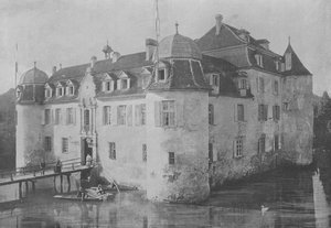Chateau de Bottmingen, pres Bale (b/w photo) بواسطة المصور السويسري