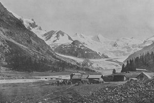 Roseg Glacier (صورة b / w) بواسطة المصور السويسري