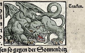 تمثيل تنين: نقش من كتاب يوهان ستومبف “Den Edlen Strengen Beste Fromen”. 1550