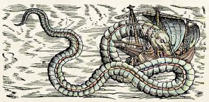 وحش البحر، رسم توضيحي من كتاب "Historiae Animalium" لكونراد جيسنر بواسطة المدرسة السويسرية