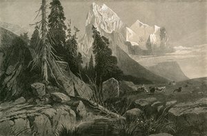 البئر و Wetterhorn بواسطة المدرسة السويسرية