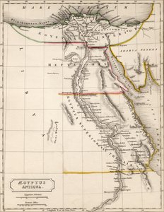 خريطة Aegyptus Antiqua (مصر القديمة) ، رسمها ونقشتها قاعة سيدني ، c.1826