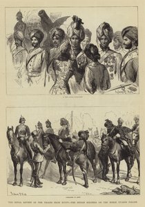 الاستعراض الملكي للقوات من مصر ، الجنود الهنود في موكب حراس الخيول