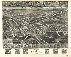 منظر عين الطيور لإمبوريا ، فيرجينيا 1907. بواسطة TM فاولر