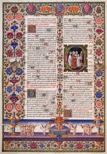 كتاب المزامير ، من المجلد الأول من الكتاب المقدس لبورسو ديست ، زخرفه تادو كريفيلي (1425-1479) وآخرون ، مخطوطة لاتينية 422-423 ، رق ، 1455-1461 ، إيطاليا ، القرن الخامس عشر