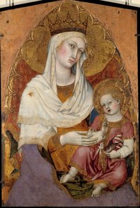 مذبح العذراء والطفل بواسطة Taddeo di Bartolo (1363-1422). حوالي 1400. خافت. 1.04 × 0.69 م. أفينيون ، متحف دو بترو باليه
