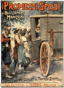 رسم توضيحي للغلاف "العاشقان" لأليساندرو مانزوني (1785-1873)، حوالي عام 1930 (طبعة) بواسطة تانكريدي سكاربيللي