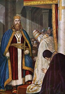 تتويج شارلمان (742-814) من قبل البابا ليون الثالث (750-816) بواسطة تانكريدي سكاربيللي