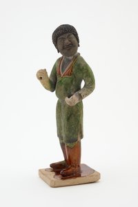 Groom ، c.700-750 (آنية فخارية بزجاج سيليكات الرصاص وتفاصيل مطلية) بواسطة اسرة تانغ الصينية