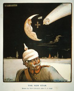 كارتون الحرب العالمية الأولى The New Star ، نُشر في The Anzac Book. بواسطة تيد كوليز