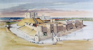 رسم توضيحي لقلعة يورك ، شمال يوركشاير ، كما كان من الممكن أن يكون في أواخر القرن الثالث عشر ، 1985 بواسطة تيري بول