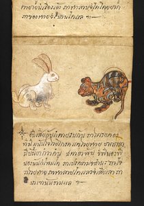 أو. 16482، f.56 "ساترا"  عن العرافة والنصائح من أجل حياة سعيدة وصحية (كتاب طي الورق) بواسطة المدرسة التايلاندية