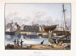 لوهافر ، منظر من الرصيف القديم ، 1823-1826