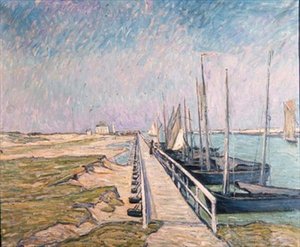 القوارب الشراعية الراسية في المرفأ بواسطة ثيو فان بروكهوسن