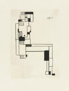 أنثى جالسة عارية ويدها على رأسها أنثى جالسة عارية بواسطة Theo van Doesburg (signed by artist)