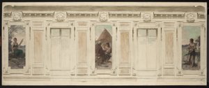 رسم تخطيطي لقاعة الزواج في دار بلدية كوربفوا: فيليوز الزفاف بيرغر، في عام 1884 (زيت على قماش) بواسطة ثيوبالد شارتران