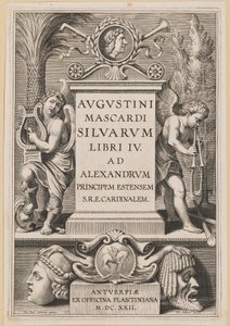 صفحة العنوان لـ Agostino Mascardi ، Silvarium Libri IV بواسطة تيودور جالي بعد السير بيتر بول روبنز