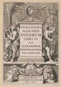 صفحة العنوان لـ Agostino Mascardi ، Silvarium Libri IV بواسطة تيودور جالي بعد السير بيتر بول روبنز
