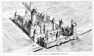 منظر عين الطير لمتحف اللوفر في عهد شارل الخامس (1464-1480) ، 1882