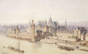 متحف اللوفر في عهد شارل الخامس (1337-80) "الحكيم" (قلم وحبر ومرحاض على ورق)