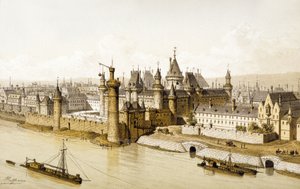متحف اللوفر في القرن السادس عشر، حوالي 1880 (رسم توضيحي)