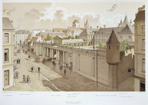 منظر للمعبد عام 1770 ، رسم توضيحي من "باريس عبر العصور" ، 1885