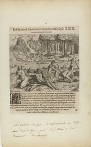 Indisaeuitiae Hispanorum Impatientes Sibi Psis/Manus Violentas Inserunt. الثالث والعشرون. (من كتاب، أمريكا، الجزء الرابع)